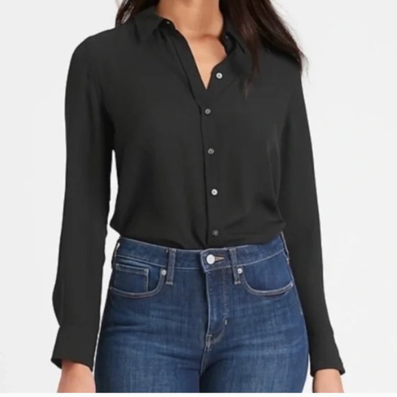 Banana Republic Tops - Banana Republic Dillon Classic Fit Sheer Button down shirt size xl  Black